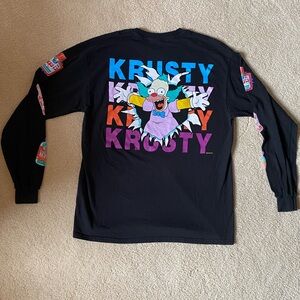 Krusty the clown The Simpsons long sleeve tshirt shirt top black streetwear M